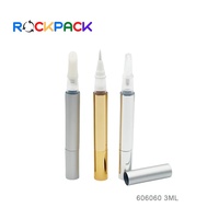 Emballage cosmétique vide en plastique de 3 ml pour huile à cuticules et gloss, avec tête de stylo rotative, pour maquillage liquide et correcteur
