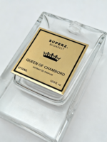 Autocollant personnalisé imprimé pour bouteille de parfum cosmétique, autocollant métallique avec logo imprimé en écran brillant