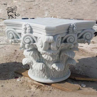 BLVE grande décoration de maison extérieure Designs modernes sculpture à la main pierre pilier tête marbre blanc colonne romaine capitale