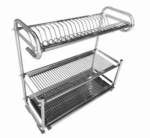 3 Tier Kitchen Metal Stainless Steel Dish Rack Drainer Over The Sink Dish Drying Rack