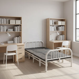 Design moderno <span class=keywords><strong>singolo</strong></span> ferro telaio <span class=keywords><strong>letto</strong></span> in metallo resistente pieghevole piattaforma <span class=keywords><strong>letto</strong></span> per camera da <span class=keywords><strong>letto</strong></span> o appartamento utilizzato nelle scuole - Product Image 3