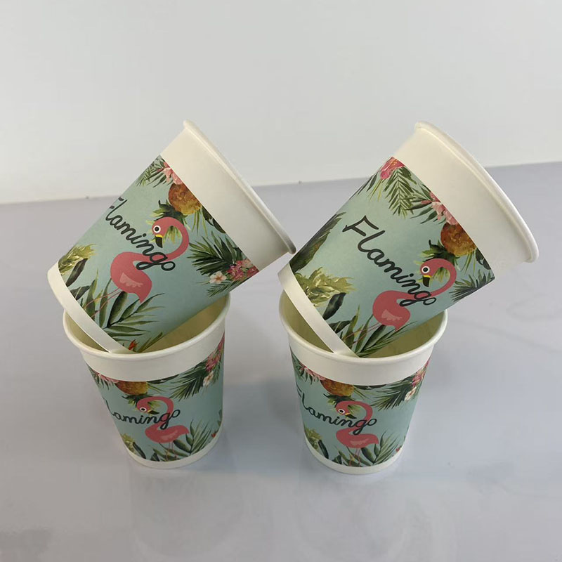 PLA Paper Coffee Cup for Hot Drinks Eco Friendly Biodegradable Disposable Takeaway Coffee Shop Packaging