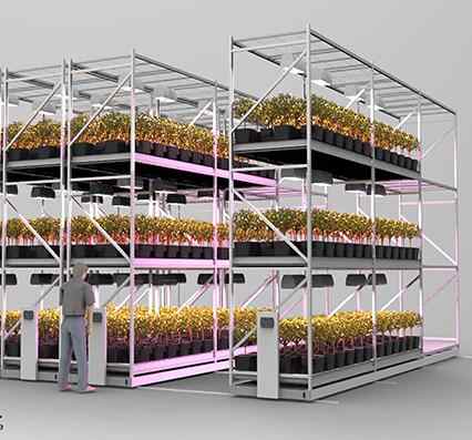 Customized Steel Vertical Mobile Grow Rack System Farming Sliding ...