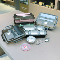 Boîte à lunch Tiffin en acier inoxydable avec 4 et 5 compartiments