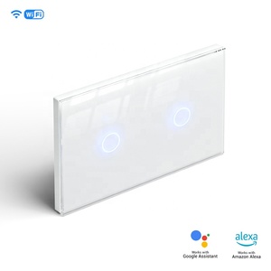 Interruptor de Control inteligente Tuya Alexa <span class=keywords><strong>Google</strong></span> Smart <span class=keywords><strong>Home</strong></span> <span class=keywords><strong>Compatible</strong></span> 118 tamaño Apple <span class=keywords><strong>Iphone</strong></span> App Control 2 Gang Glass Smart Touch Switch - Product Image 4