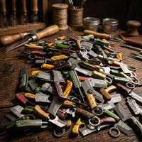 Couteau de chasse et de survie à lame fixe mini, forgé à la main en acier Damas de haute qualité, pointe tombante, manche en résine OEM