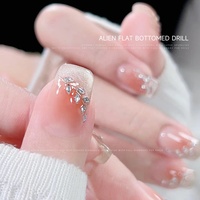 Paso Sico Breloques 3D pour ongles, mini assortiment de strass en cristal à dos plat, scintillants, ultra-fins, ovales et sans couture