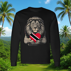 Maglietta a maniche lunghe Trinidad e Tobago Lion Heart unisex con scollo rotondo, stampa digitale, abbigliamento promozionale, per adulti, Pride. - Product Image 2