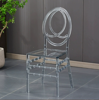 Chaise Chiavari en acrylique transparente, résistante aux rayures, empilable, pour hôtel, mariage, banquet, événement, fête, lieu de réception