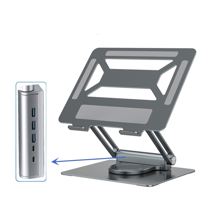 4 in 1 Aluminum Alloy Laptop Stand 360 Rotation Foldable and Adjustable Type C Docking Station Portable HUB-New Product
