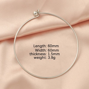 60*1.5mm Rose Or Argent Mince En Acier Inoxydable <span class=keywords><strong>Fil</strong></span> <span class=keywords><strong>Bracelet</strong></span> <span class=keywords><strong>Bracelet</strong></span> avec Boule À Vis DIY Bijoux - Product Image 4