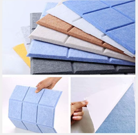 Panneau de fibres colorées 9mm/12mm Panneau acoustique non toxique pour panneau acoustique décoratif Panneau d'isolation acoustique absorbant le son
