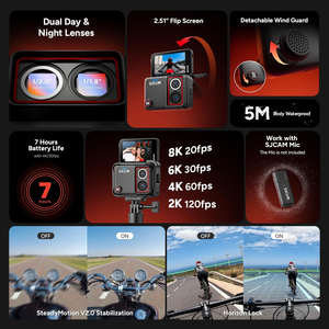 Caméra d'action SJCAM SJ30 4K 60FPS avec stabilisation gyroscopique à 6 axes SteadyMotion, 20MP, WiFi, étanche, pour vlog et voyages - Product Image 3