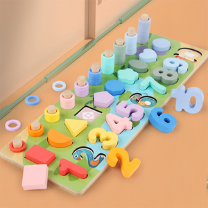 Blocchi di costruzione assemblati puzzle tridimensionale corrispondenti numeri di pesca logaritmica bordo giocattoli di legno per i bambini - Product Image 3