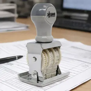 Tampon encreur dateur avec légende pour usage bureautique, en plastique et tampon encreur en mousse pour l'écriture de légendes - Product Image 3