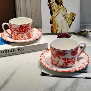 Wholesale Luxury Bone China <b>Dinnerware</b> <b>Sets</b> Eco-Friendly Luxury Porcelain Plates <b>for</b> Home Produced with Cup Kit - Product Image 2