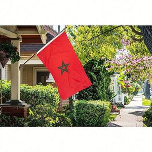 Hot Sale Custom Digital Print Double Stitch Durable 3x5 Ft Polyester Flying Outdoor Moroccan Morocco National Country <b>Flag</b> - Product Image 3