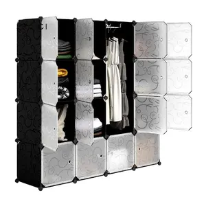 GUCI Modularization Household DIY Modular Cube Wardrobe Closet Storage Plastic Cabinet Foldable Organizer