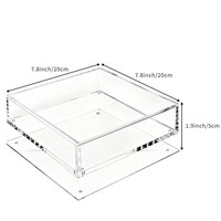 Plateau carré en acrylique transparent avec insert magnétique