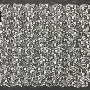 Cordón trenzado + flores láser, cuentas + bordado de lentejuelas, tela bordada <span class=keywords><strong>con</strong></span> cuentas para vestido de novia - Product Image 2