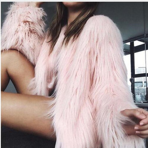 Fashion New Style Women Winter Faux Fur Jacket più spesso warmer elegante Furry Faux Plush Fur Coat <span class=keywords><strong>Cardigan</strong></span> - Product Image 3