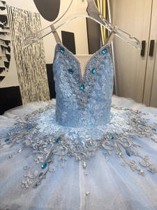 Tutú de Ballet Profesional para Niñas, Azul y Rosa, Estilo Platter Pancake, Vestido de Fiesta de Bailarina, Disfraz de Danza para Adultas, Mujeres, Niñas y Niños - Product Image 5