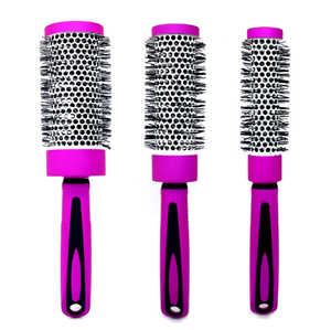 4 en 1 Pink Detailing Hair Dryer Brush Set Cojín compacto Material de nailon Ducha Secador de pelo Cepillo Rizador - Product Image 3
