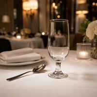 Verre à jus cristallin de qualité supérieure 350 ml (11,8 oz) - Verres à pied en verre blanc de haute qualité pour café et restaurant, impression de logo en gros