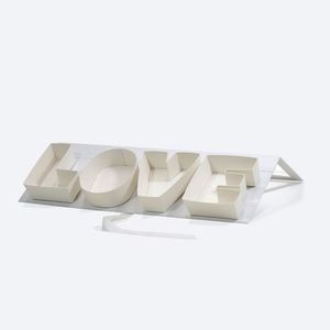 Luxury <b>White</b> Cardboard Fillable LOVE Letters Shaped Valentine's Day Gift <b>Box</b> Packaging <b>with</b> <b>Lid</b> - Product Image 5