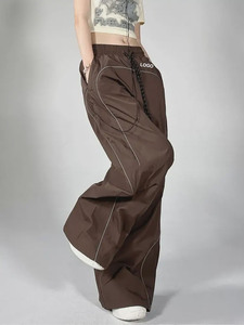 Pantaloni da jogging da <span class=keywords><strong>donna</strong></span> a gamba larga, leggeri, con coulisse e dettagli riflettenti, ideali per il tempo libero - Alta qualità, in saldo! - Product Image 6