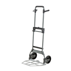 Folding Steel Hand <b>Cart</b> 2 Wheels Platform Trolley Silver Powder Coated <b>Foldable</b> for Shopping Indoor Outdoor Moving - Product Image 3