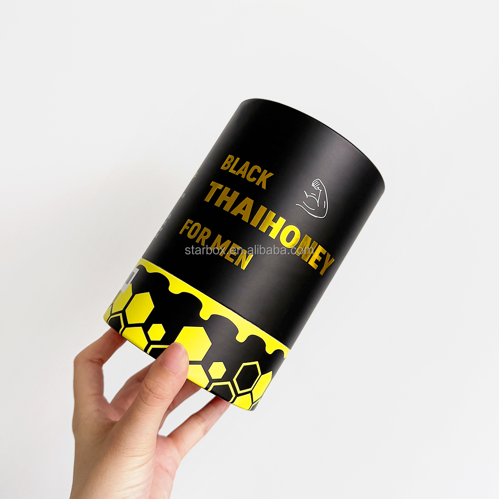 Eco-Friendly Black Kraft Paper Cosmetic Packaging Tubes for Jelly Snack Sugar Chocolate