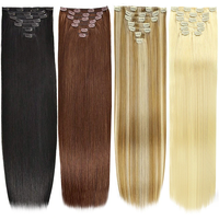 Extensions de cheveux à clipser haut de gamme sans couture, double épaisseur, cuticules intactes, cheveux humains vierges russes pour grossistes et salons