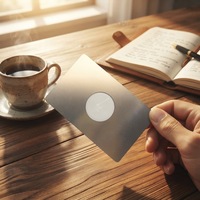 Cartes intelligentes métalliques personnalisables avec fente pour puce NFC brossée circulaire pour les programmes de fidélisation numériques des entreprises