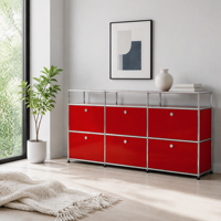 Armoire de rangement modulaire avec structure en acier inoxydable, unité multifonctionnelle autoportante, étagères réglables pour la maison, le salon