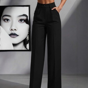 <span class=keywords><strong>Pantalon</strong></span> droit décontracté <span class=keywords><strong>taille</strong></span> <span class=keywords><strong>haute</strong></span> plissé et drapé pour femme, nouvelle collection 2026, style transfrontalier Europe-Amérique, pour sites web indépendants - Product Image 2