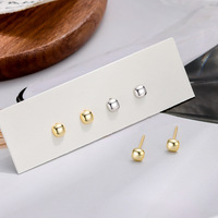 Zierliche 14K Vergoldete S925 Silber Quadratische Kuppel-Ohrstecker Sterling Silber Minimalistische Geometrische Ohrstecker