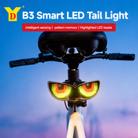Feu arrière de vélo intelligent YD à LED, détection automatique de freinage, rechargeable par USB, étanche, mémoire de motifs, sécurité cycliste