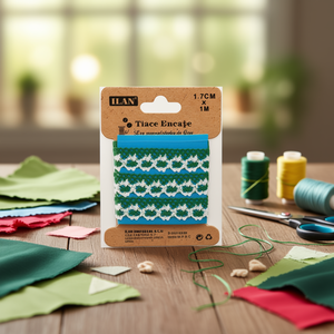 Nastro in Pizzo Ilan 1,7Cm X 1M Verde per Decorazioni Artigianali - Product Image 2