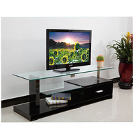 Soporte de Tv con espejo de 65 pulgadas, mesa de Metal de mediados de siglo, consola de gabinete industrial, acabado lacado blanco, diseños de 85 pulgadas, unidad marrón brillante