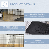 Vente flash : Cage pour animaux de compagnie en métal à 3 niveaux, détachable, grande, pour lapins, enclos modulaire combinable pour petits animaux