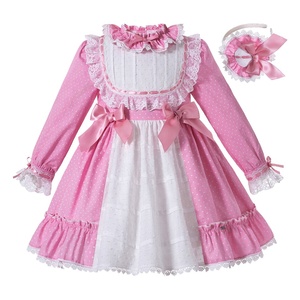 Pettigirl Pink Girls Kids Lace Princess <span class=keywords><strong>Vestidos</strong></span> Elegantes <span class=keywords><strong>vestidos</strong></span> de otoño para niña de cumpleaños con diadema - Product Image 1