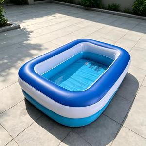 Piscine gonflable rectangulaire en PVC, sûre, durable, pliable, étanche, facile à installer, pour les moments de baignade en famille dans la cour, pour enfants et adultes - Product Image 5