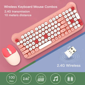New Style Ergonomic Standard Colorful Keyboard and <b>Mouse</b> Combo Office Cute Qwerty Us 2.4G Wireless Keyboard and <b>Mouse</b> Combo Set - Product Image 6