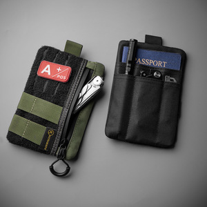 Tactical EDC Storage <b>Bag</b> Black And Green Waterproof Interior Zipper Pocket Outdoor Sports Waist <b>Pack</b> Unisex Detachable Strap - Product Image 1