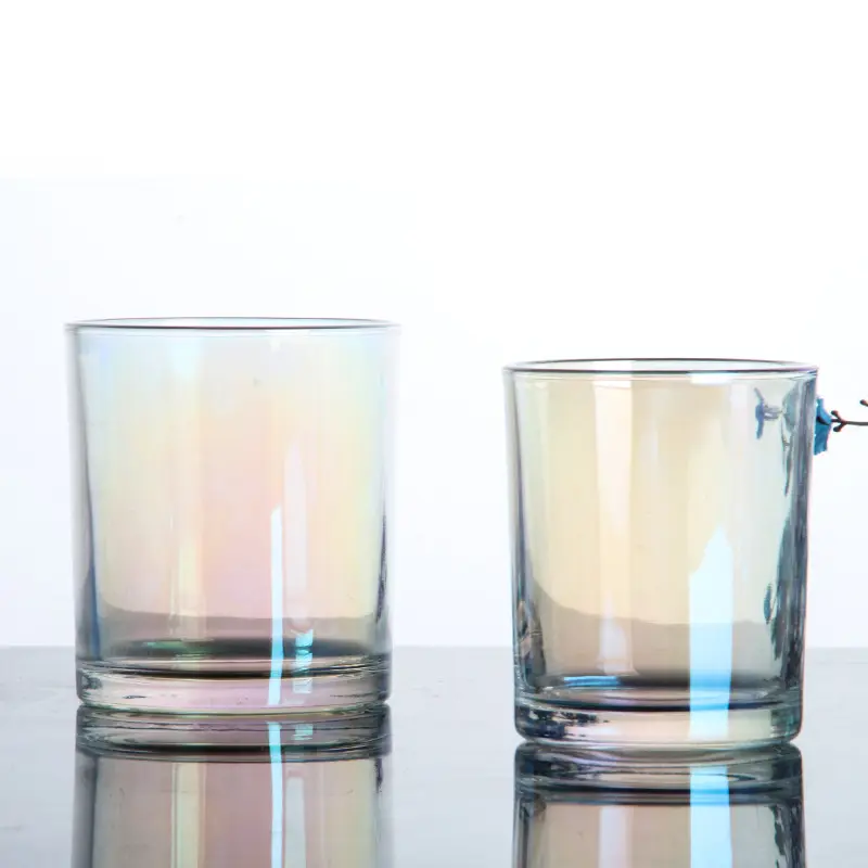 Portacandele in vetro creativo tazza 315ml candela iridescente barattolo di vetro di lusso vuoto Peal lustre barattoli di candela colorati 220ml all'ingrosso
