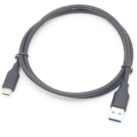 Câble personnalisé haute vitesse 3A, charge rapide USB 3.0 Type-C, câble de charge de données avec gaine en PVC pour microphone et moniteur