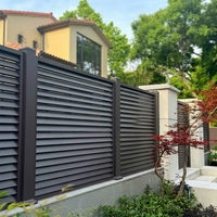 Panneau de clôture à lamelles en aluminium, revêtement poudré noir mat, pour cour, villa, jardin, fabricant en gros