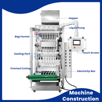 Machine d'emballage multivoie multifonction 4, 6, 8, 12 lignes pour gels énergétiques en sachets de formes irrégulières