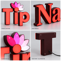 Enseignes lumineuses 3D étanches IP65 pour boutiques, salons de manucure et de beauté, enseignes d'entrée personnalisées en acrylique avec LED